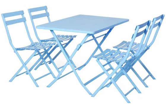โต๊ะและเก้าอี้พับเหล็กกลางแจ้ง Garden ชุดรับประทานอาหาร 4 ท่าน