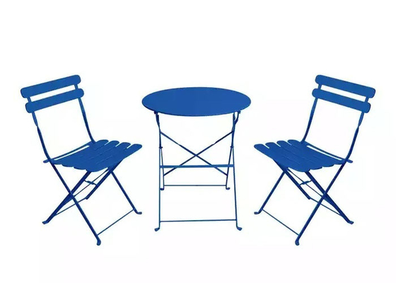 ขายร้อนสวนกลางแจ้งเฟอร์นิเจอร์เหล็กสันทนาการการสนทนา Patio Bistro ชุดโต๊ะพับและเก้าอี้
